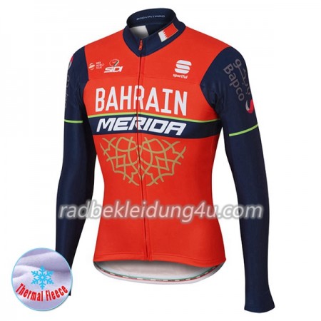 Radtrikot 2017 Bahrain-Merida Winter Thermal Fleece N001
